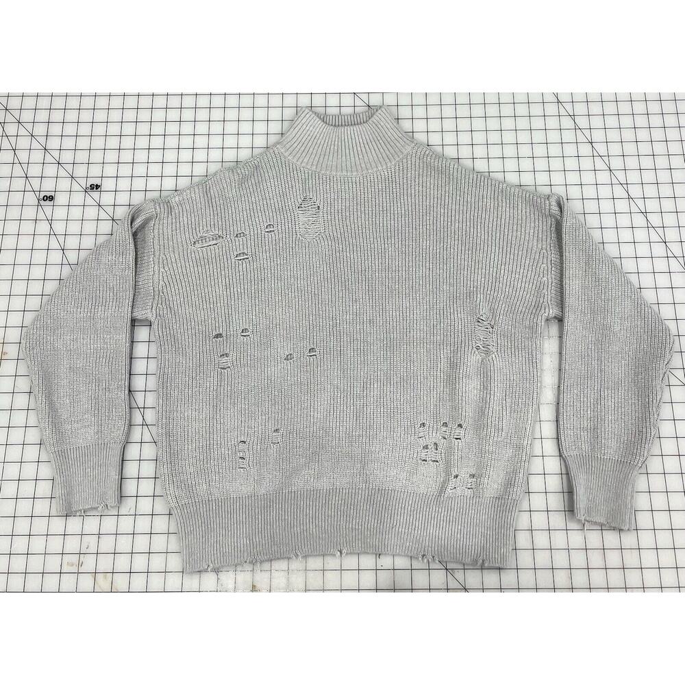 Chelsea DeBoer BY LILY & LOTTIE Sweater Turtleneck Long Sleeve Holes Medium I4